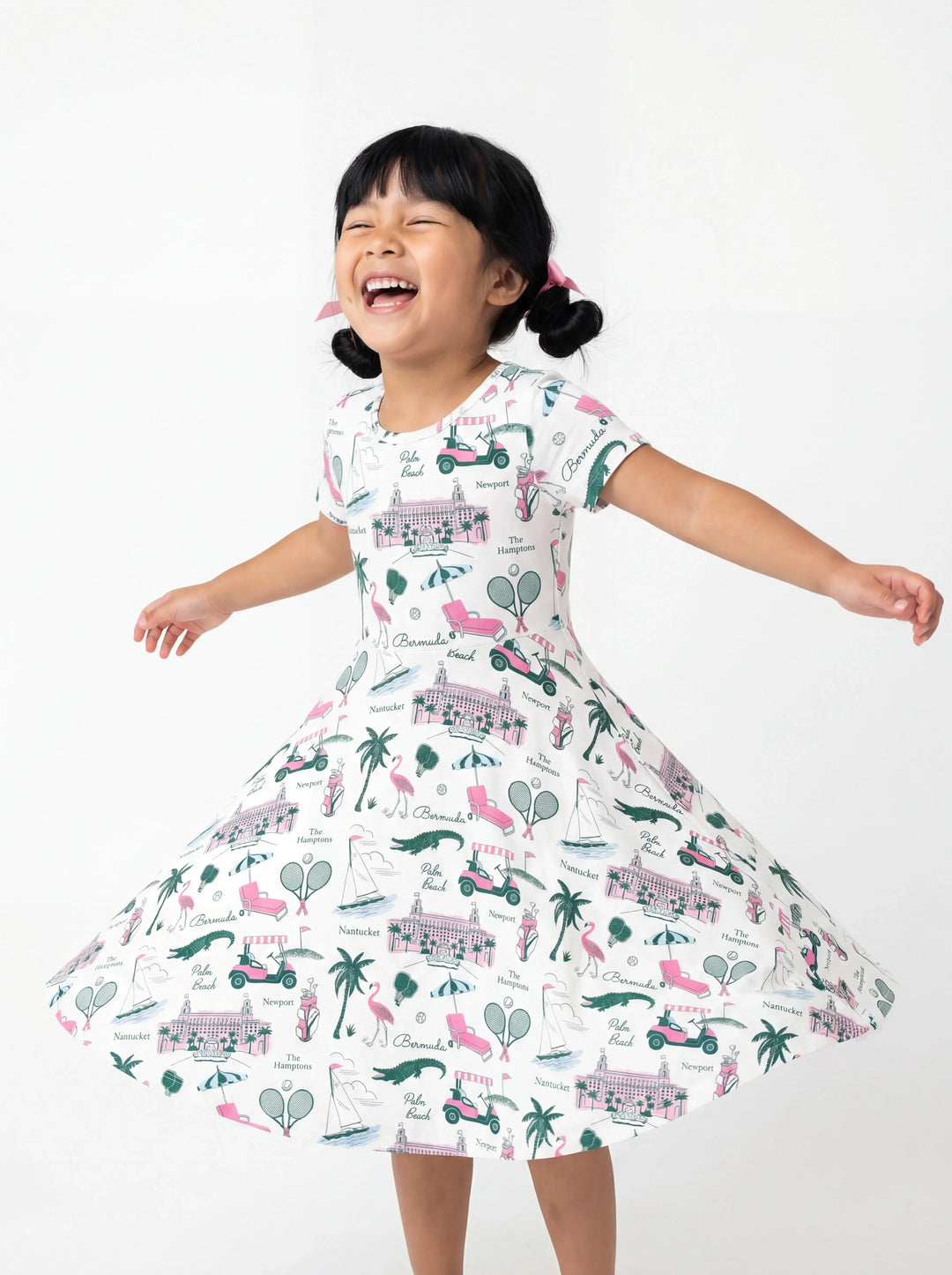 Preppy Palm Getaway Bamboo Twirl Dress