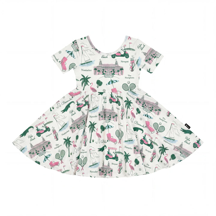 Preppy Palm Getaway Bamboo Twirl Dress