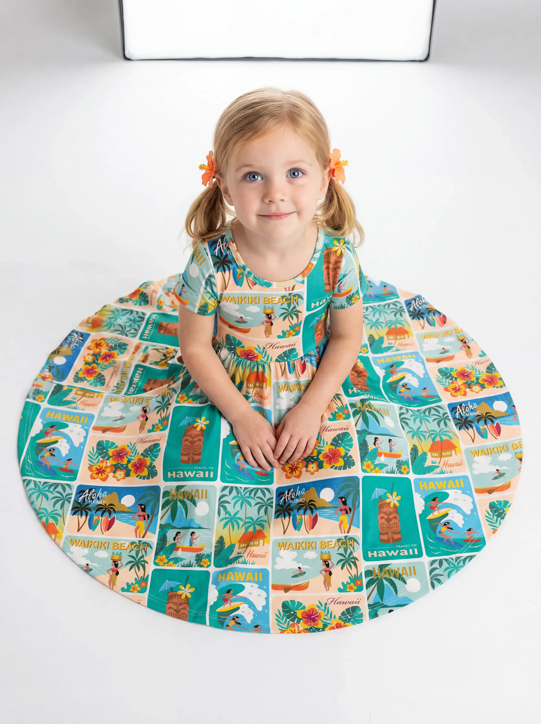 Aloha Postcard Paradise Bamboo Twirl Dress