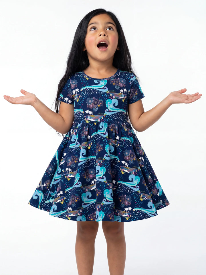 Starlit Surf Celebration Bamboo Twirl Dress