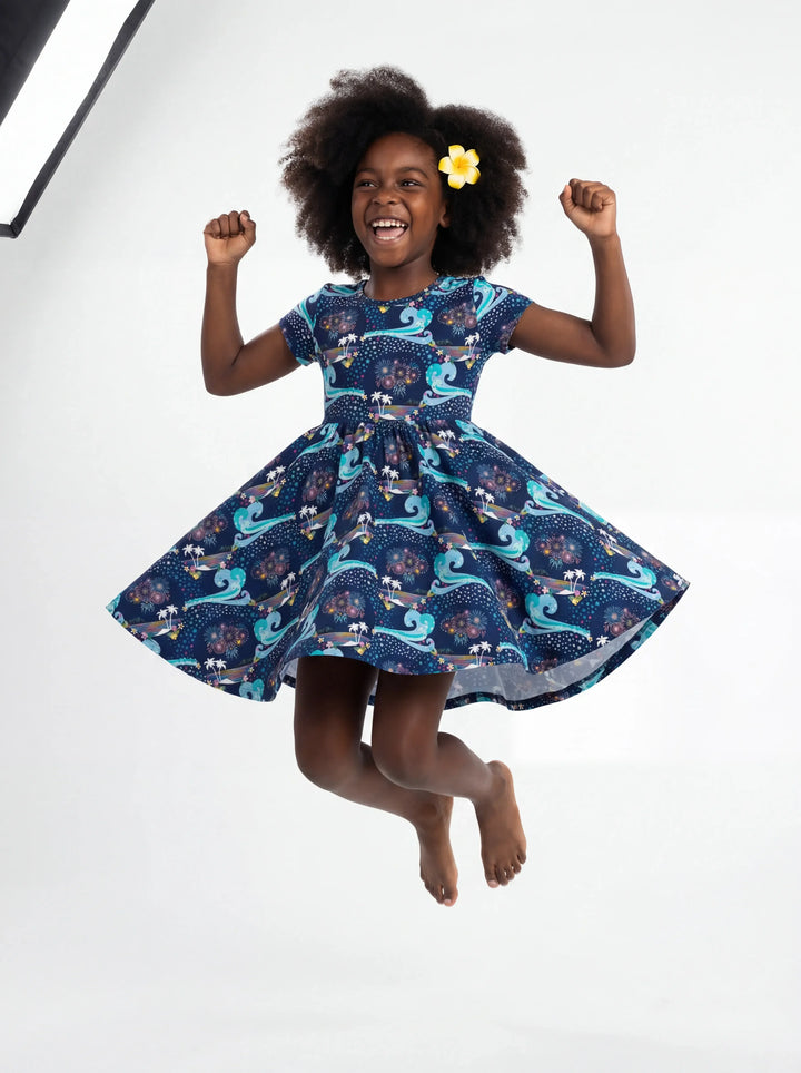 Starlit Surf Celebration Bamboo Twirl Dress