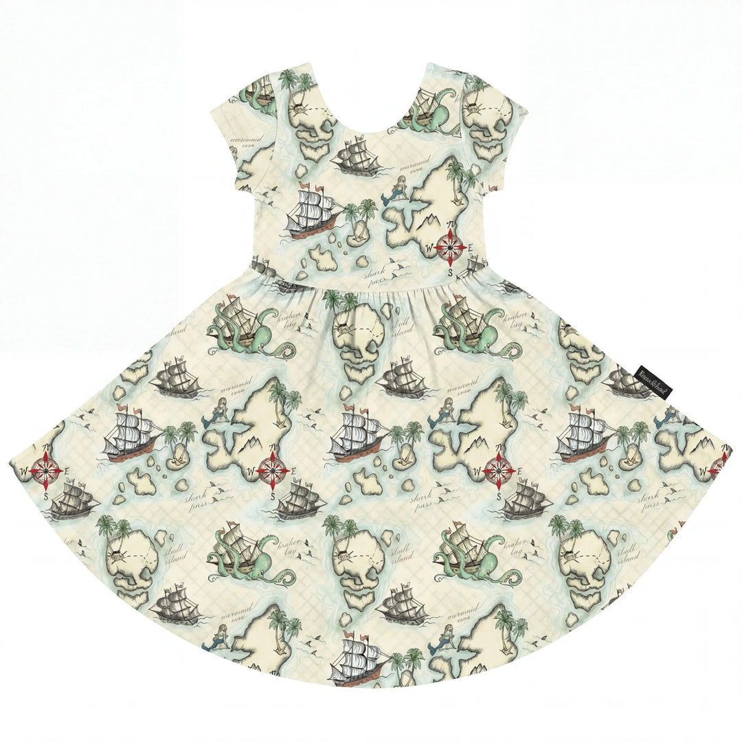 Vestido entallado de bambú Búsqueda del mapa del tesoro pirata