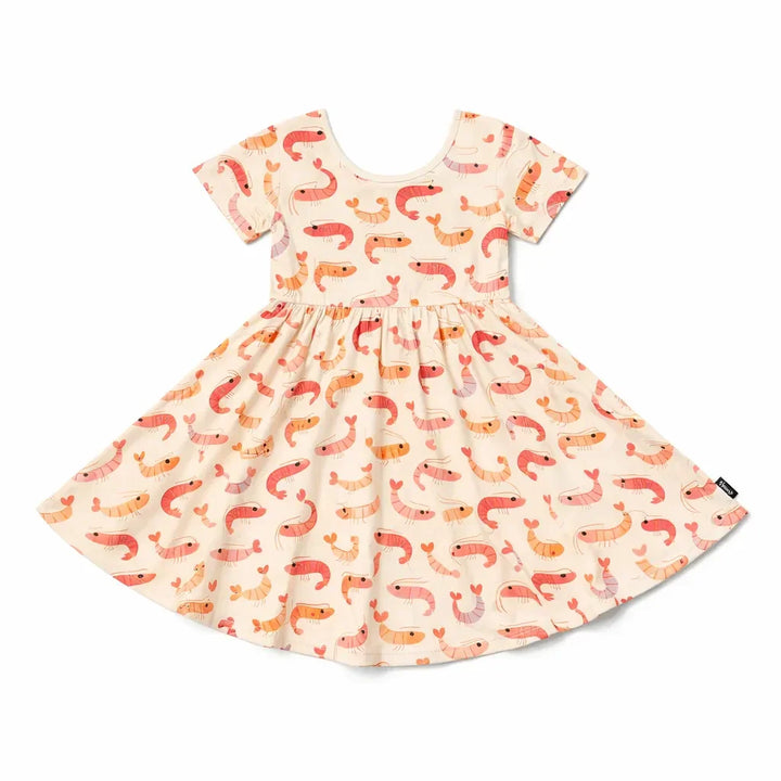 Sweet Shrimp Parade Bamboo Twirl Dress