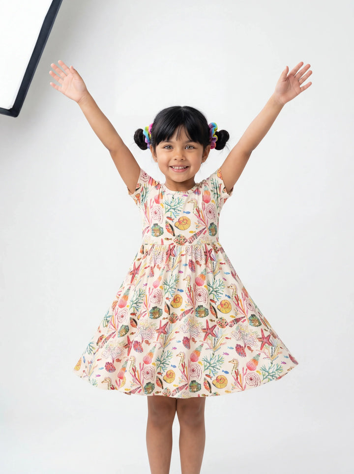 Tropisches Riff Fantasie Bambus Wickelkleid