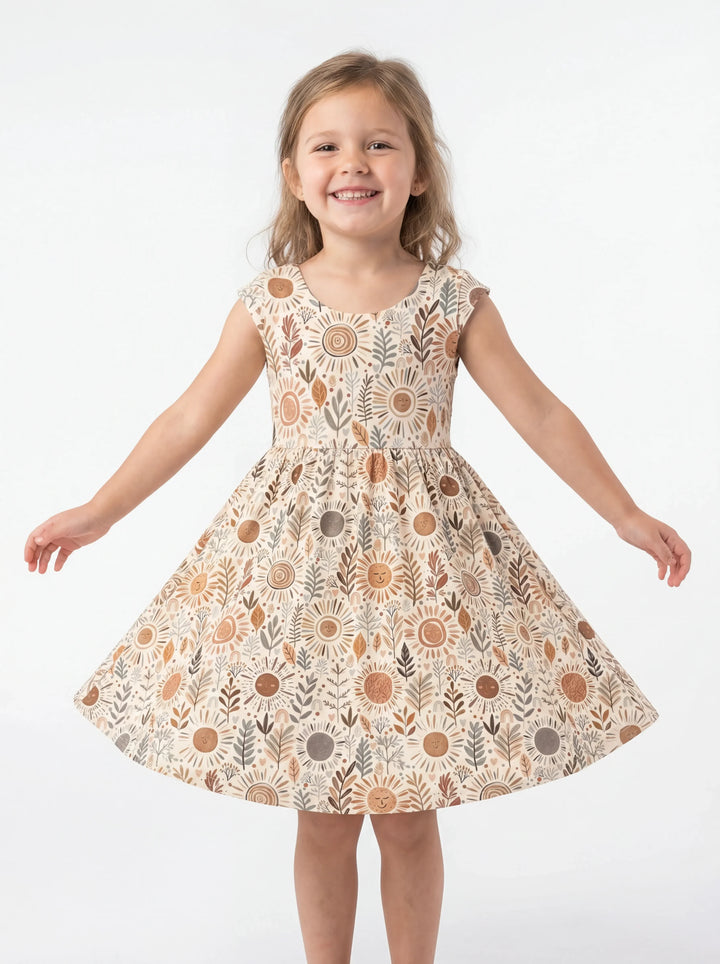Boho Sunshine Garden Bamboo Twirl Dress