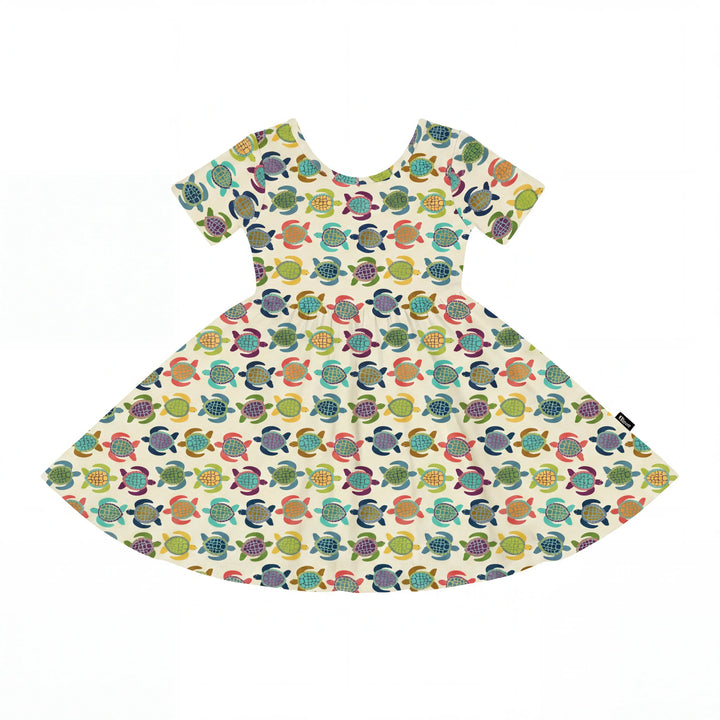 Happy Turtle Parade Bamboo Twirl Dress