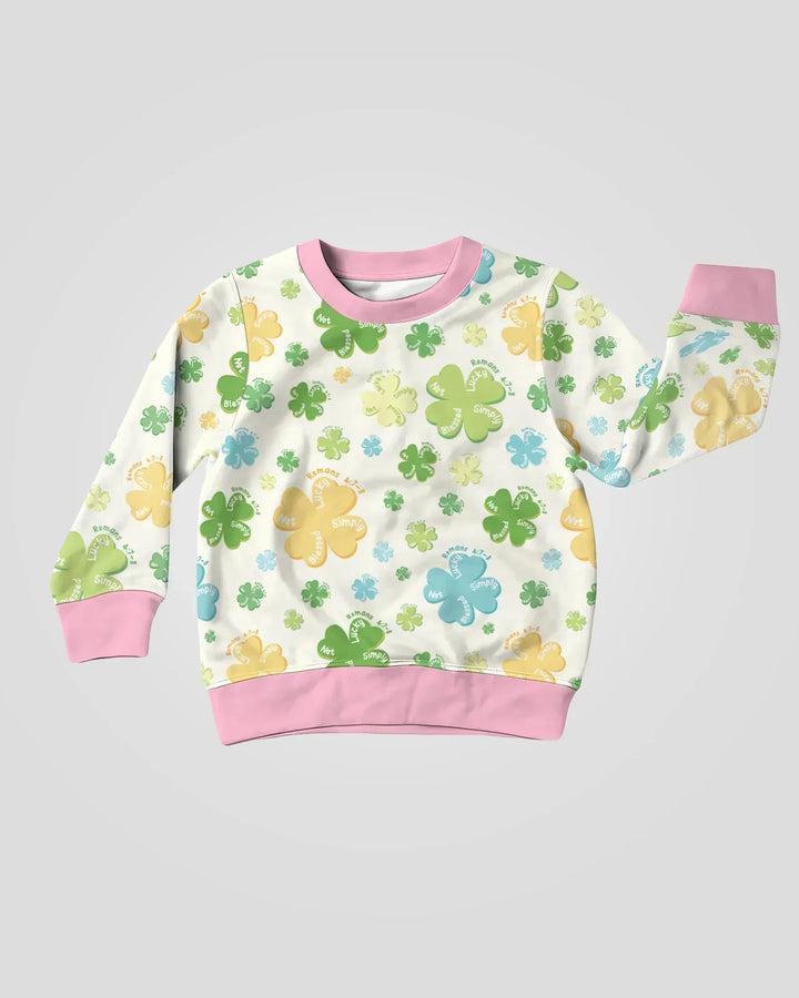 Shamrocks Print St. Patrick's Day Crewneck Sweatshirt