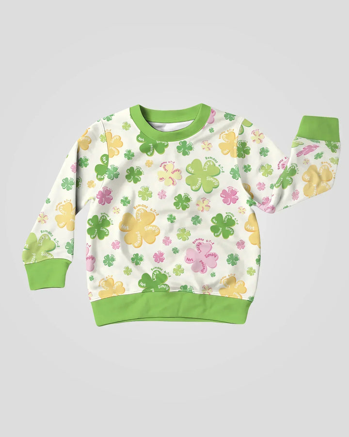 Shamrocks Print St. Patrick's Day Crewneck Sweatshirt