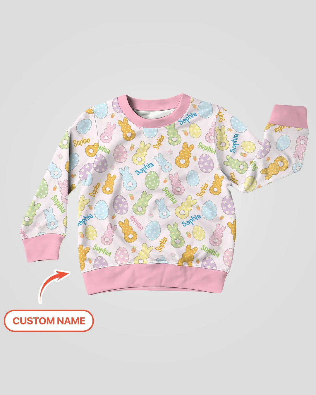 Custom Name Spring Pastel Easter Crewneck Sweatshirt