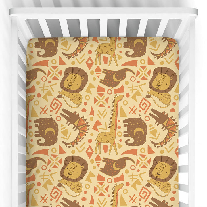 African Animals Spirit Fitted Crib Sheet