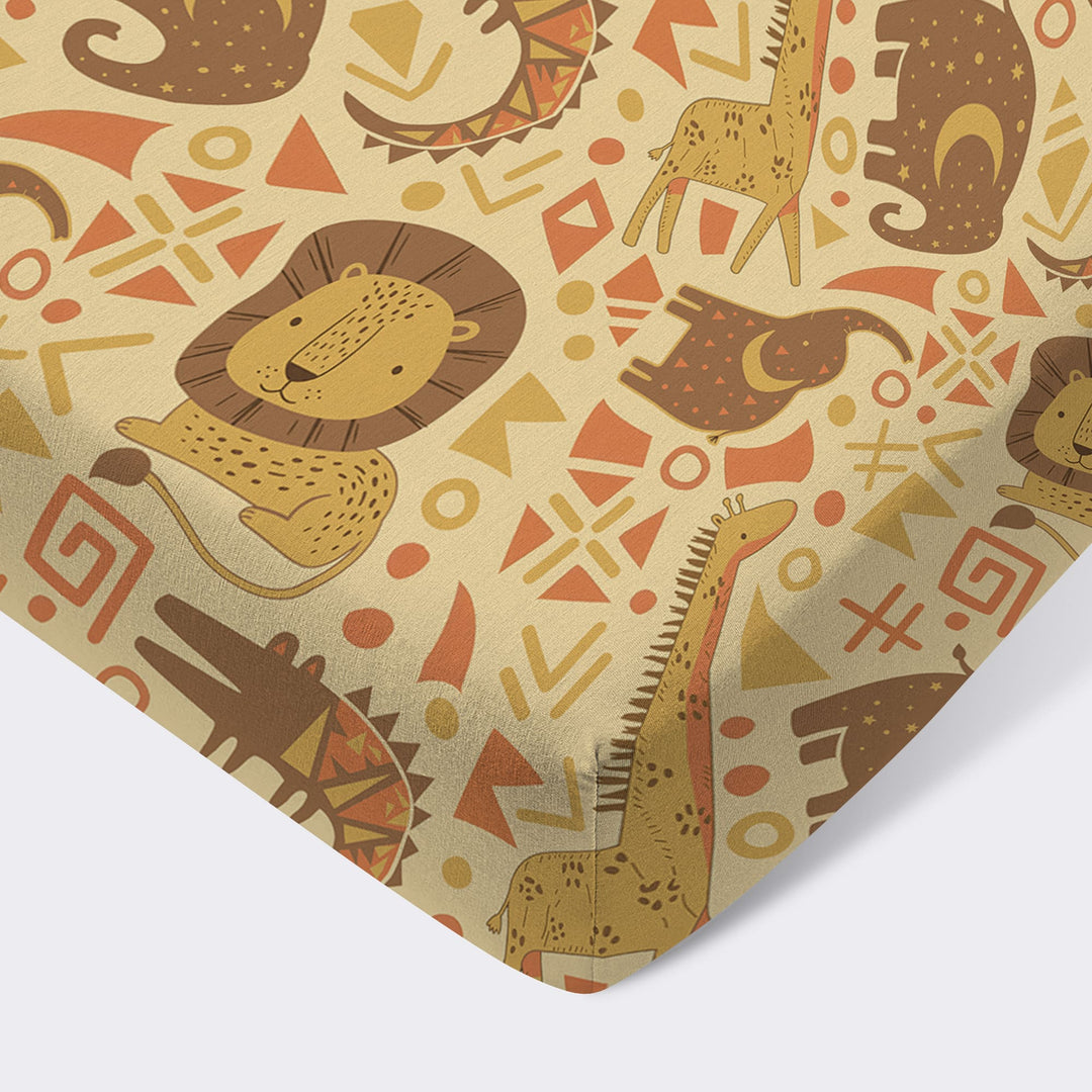 African Animals Spirit Fitted Crib Sheet