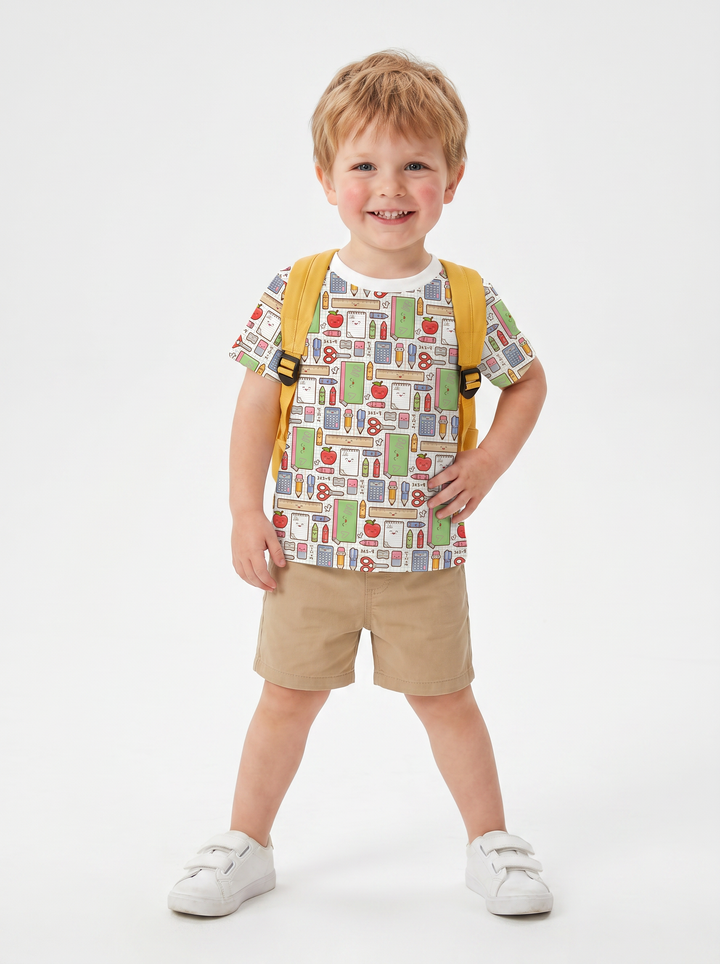 School Supply Parade Bamboo Crewneck T-Shirt