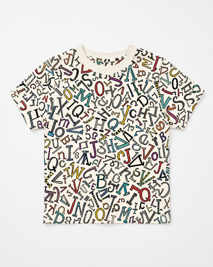 Alphabet Mix-Up Bamboo Crewneck T-Shirt