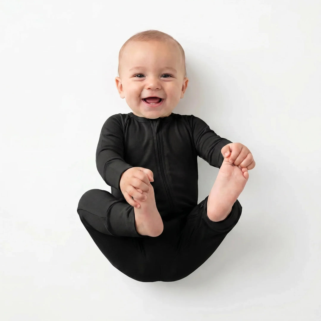 Black Bamboo Convertible Zippered Romper
