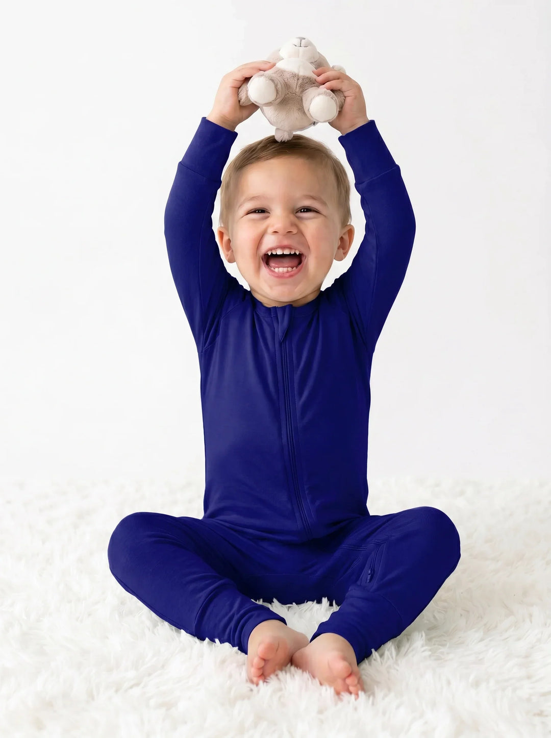 Midnight Blue Bamboo Convertible Zippered Romper