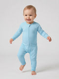 Light Blue Bamboo Convertible Zippered Romper
