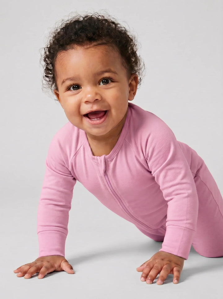 Pink Bamboo Convertible Zippered Romper