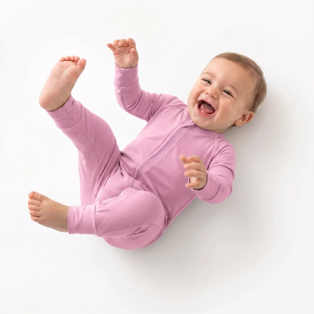 Pink Bamboo Convertible Zippered Romper