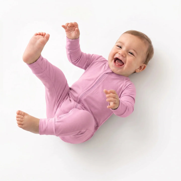 Pink Bamboo Convertible Zippered Romper