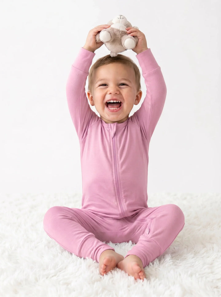 Pink Bamboo Convertible Zippered Romper