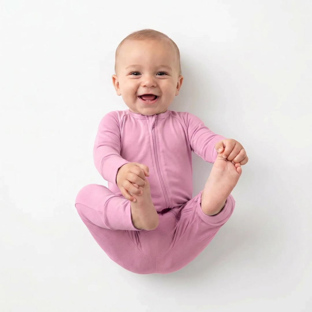 Pink Bamboo Convertible Zippered Romper
