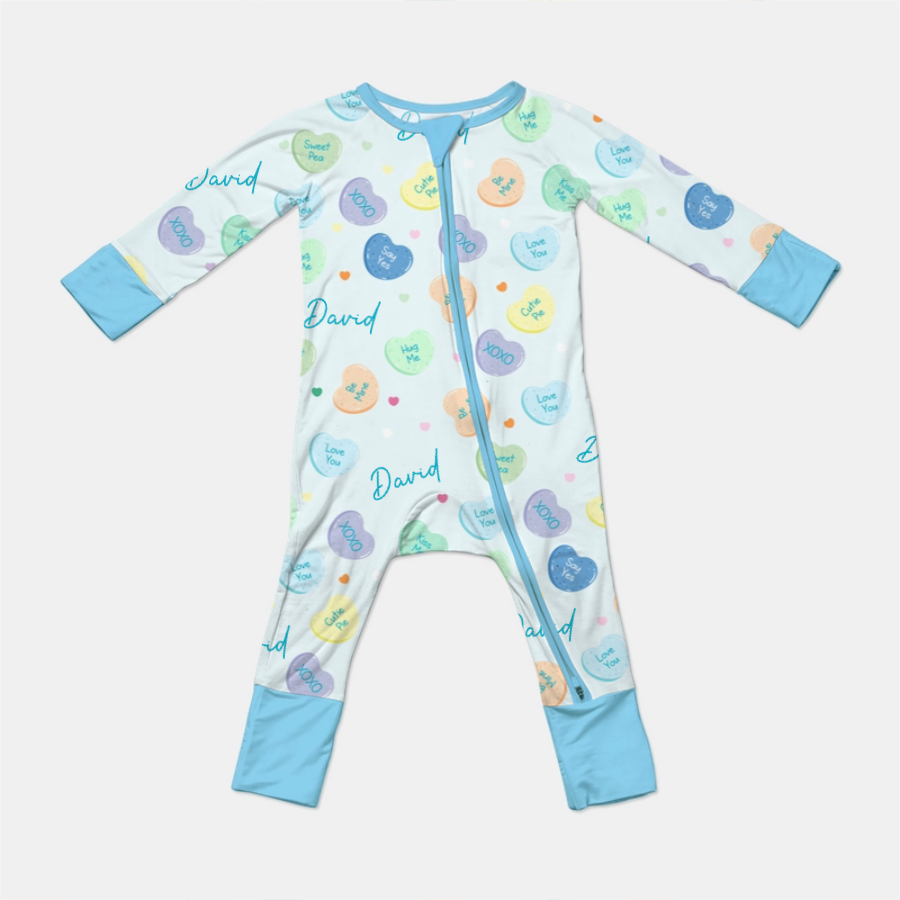 Custom Name Colorful Candy Hearts Family Matching Convertible Zippy