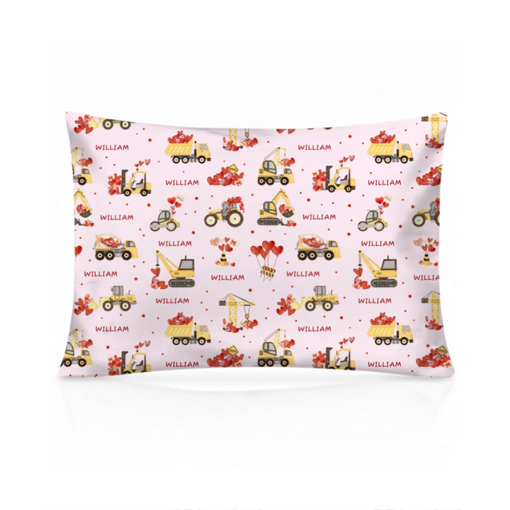 Custom Name Valentine Trucks Family Matching Pillow Case