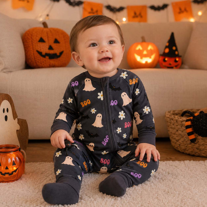 Cute Ghost Garden Bamboo Convertible Zippy