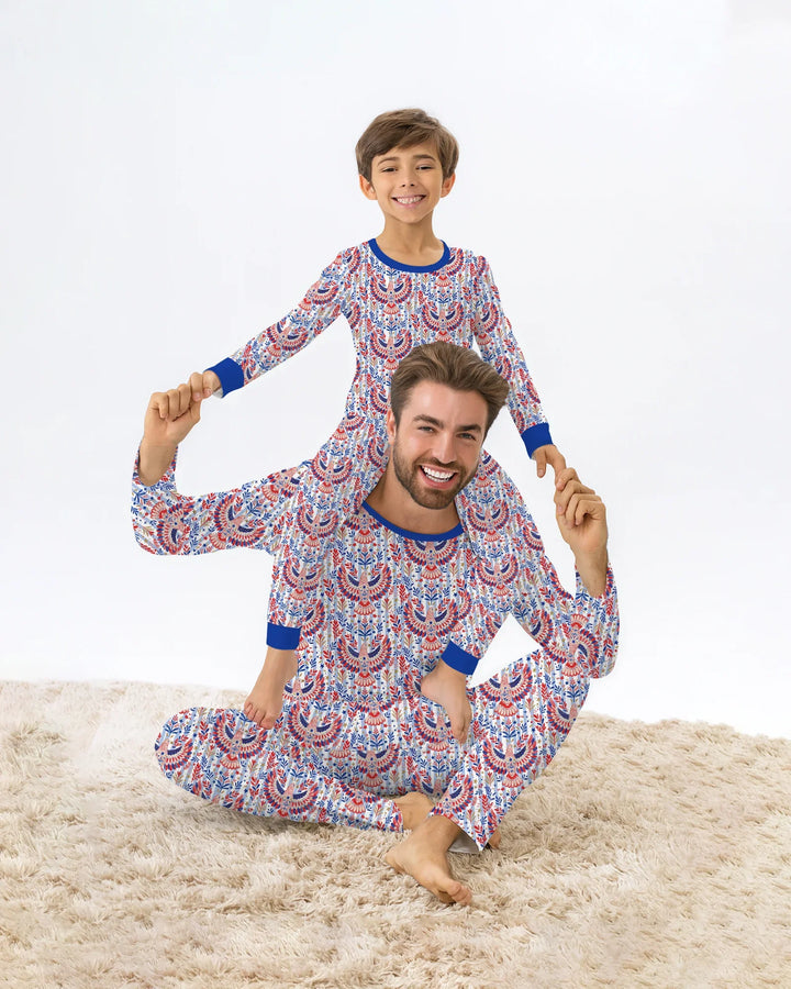 Patriotic Eagle Bamboo Two Piece Long Sleeve Pajama Set