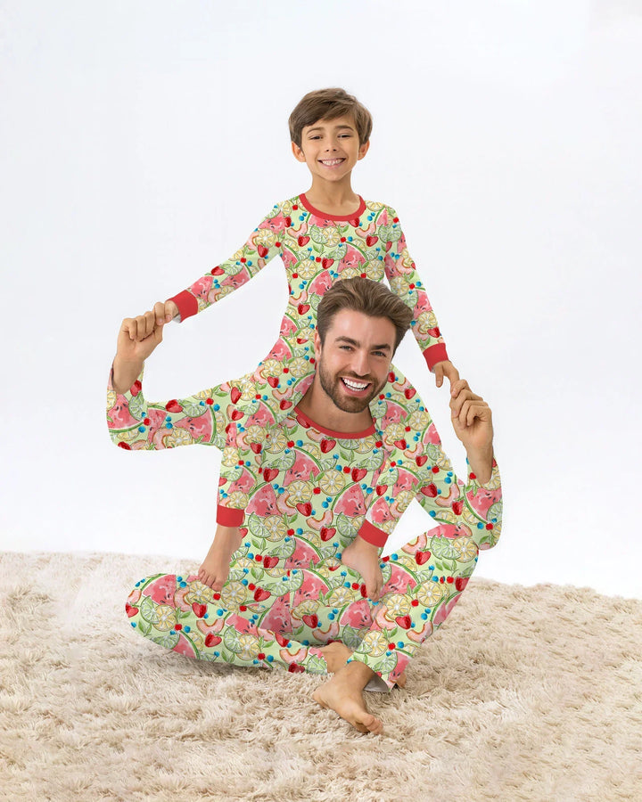 Sweet Summer Fruits Family Matching Bamboo Men's Pajama Set