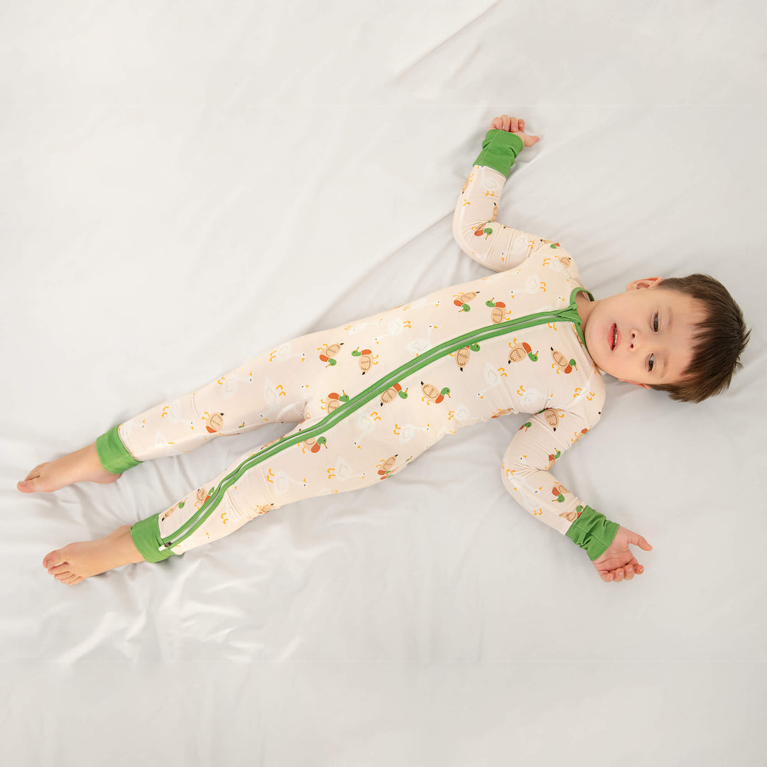 Geese and Ducks Convertible Zippered Romper