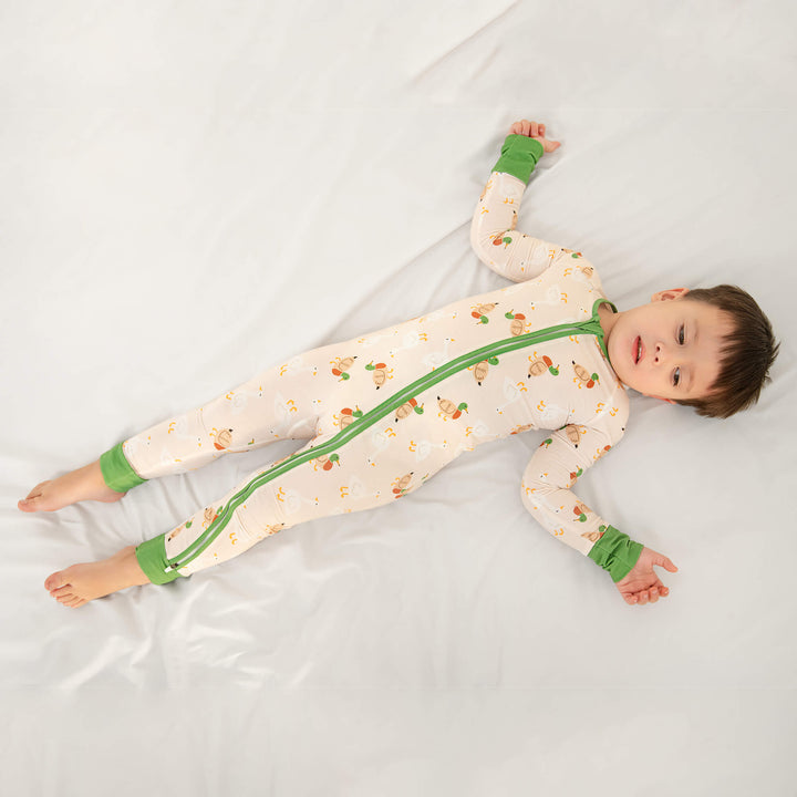 Geese and Ducks Convertible Zippered Romper