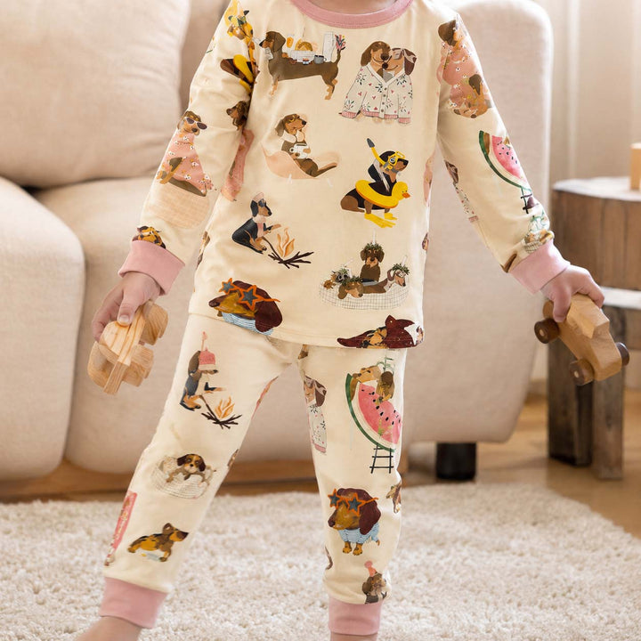 Dachshund Everyday Adventures Bamboo Two Piece Long Sleeve Pajama Set