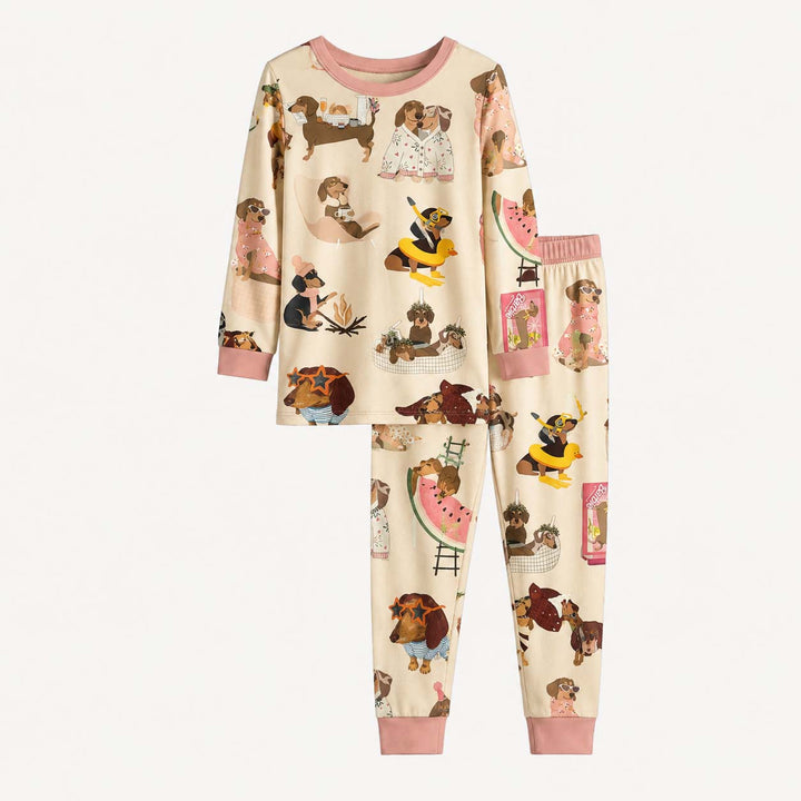 Dachshund Everyday Adventures Bamboo Two Piece Long Sleeve Pajama Set