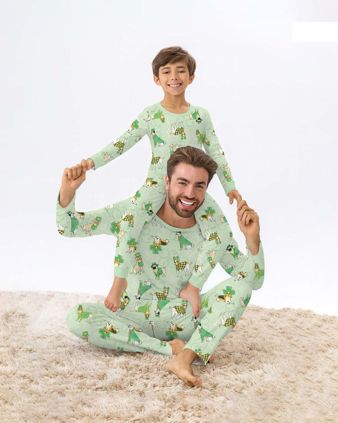 St. Patrick's Day Puppies Two Piece Long Sleeve Pajama Set