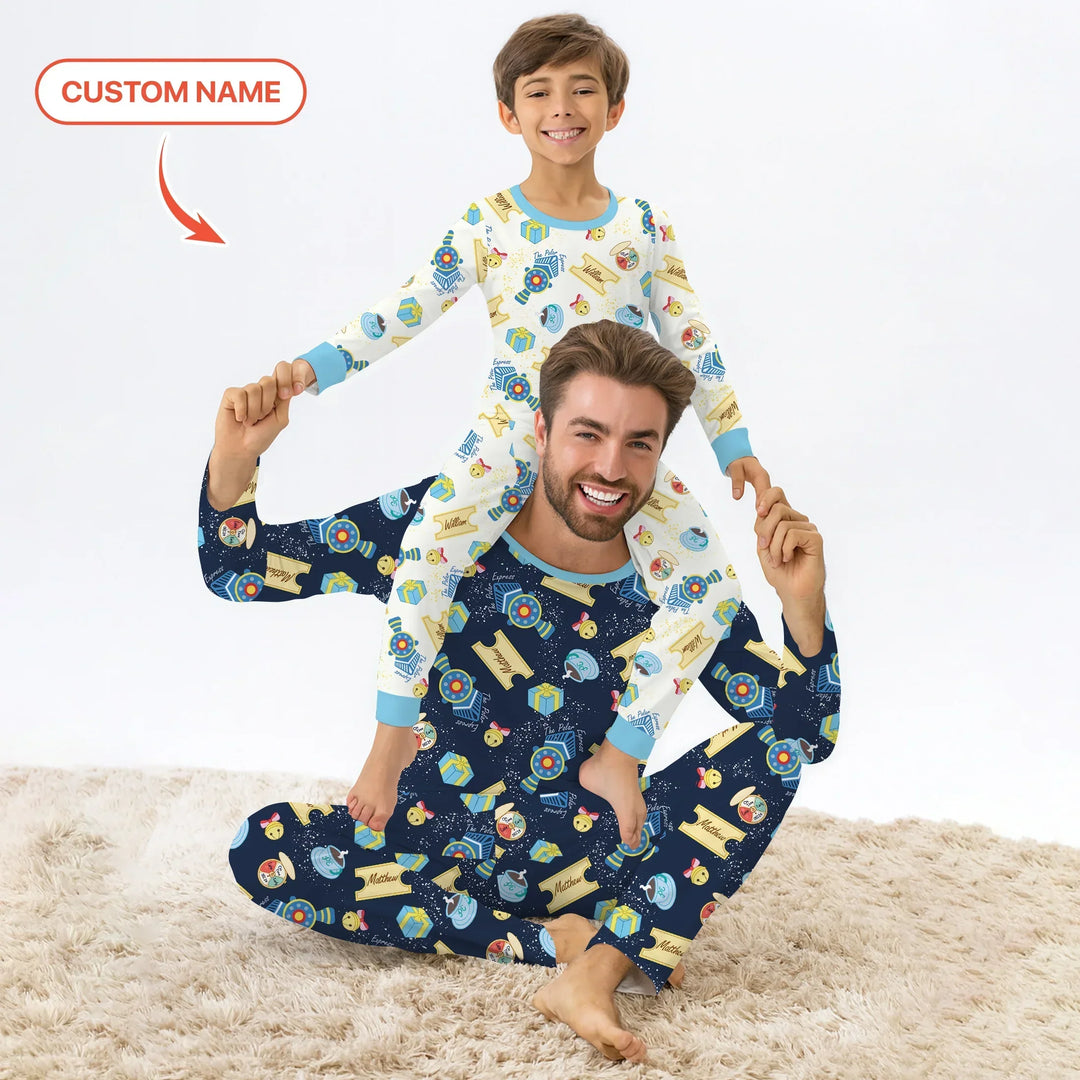 Express Train Christmas Men's Pajama Set