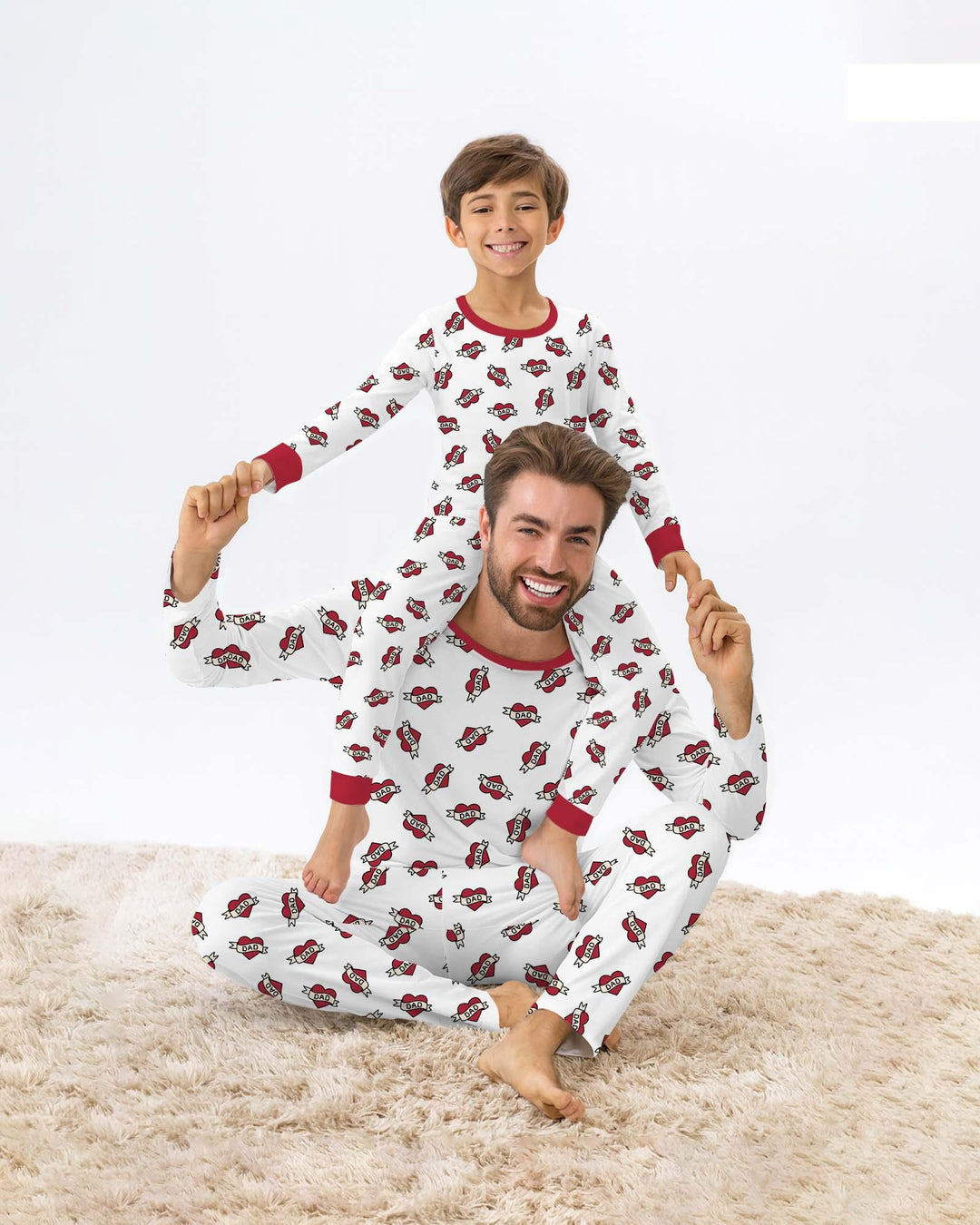 Old School Dad Hearts Daddy & Me Matching Bamboo Men's Pajama Set