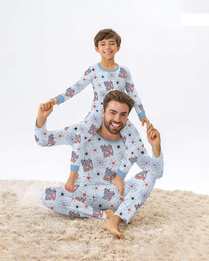 Red White and 250th Anniversary Bamboo Two Piece Long Sleeve Pajama Set