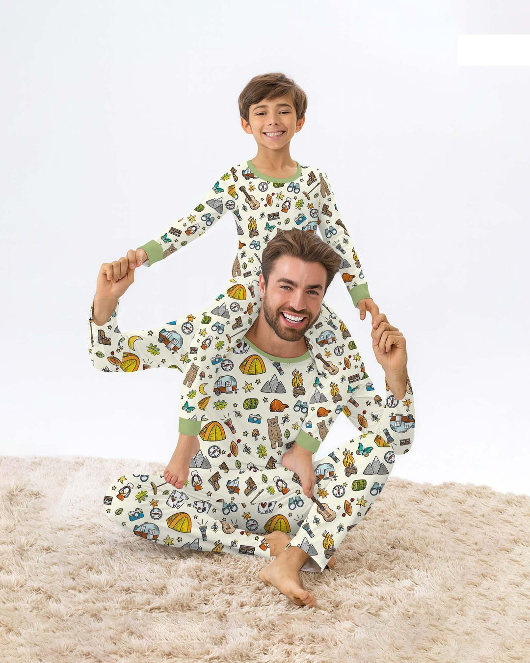 Pijama de Bambú para Hombre Love Camping a Juego Familiar