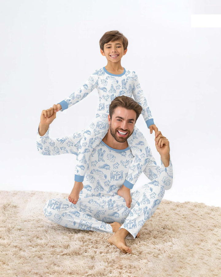 Zweiteiliges Langarm-Pyjama-Set mit Sommerfrüchten