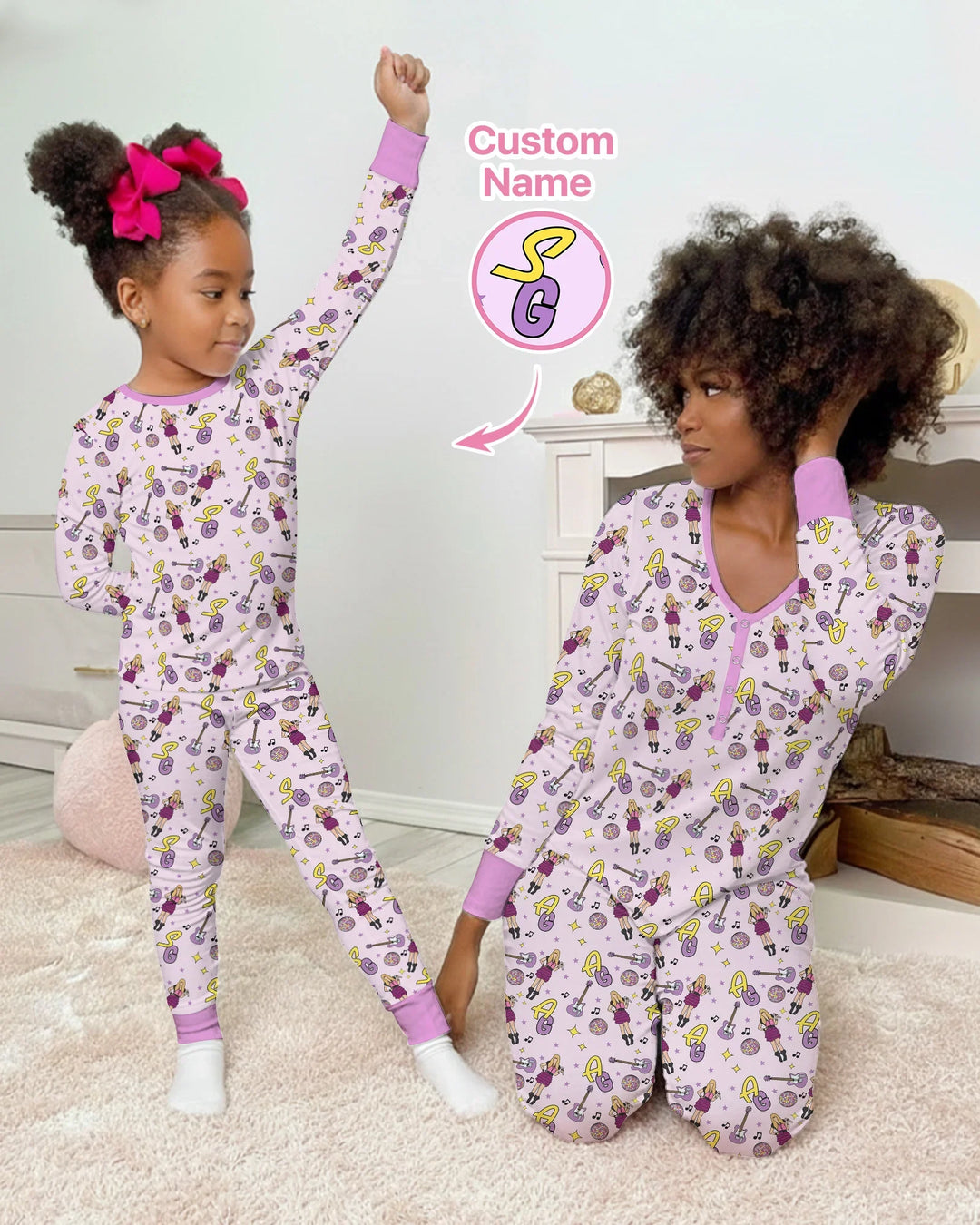 Zweiteiliges Langarm-Pyjama-Set mit Sommerfrüchten