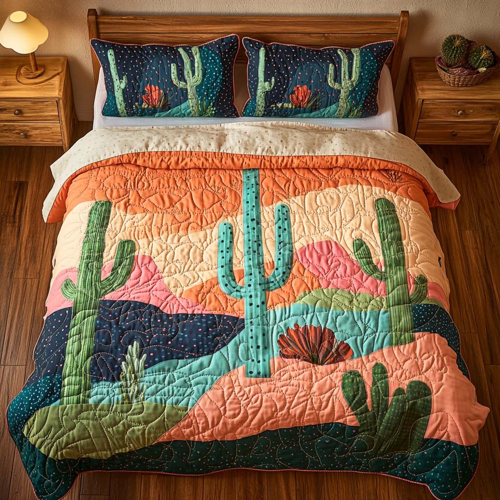 Desert Garden Harmony Bamboo Quilt Bedding Set
