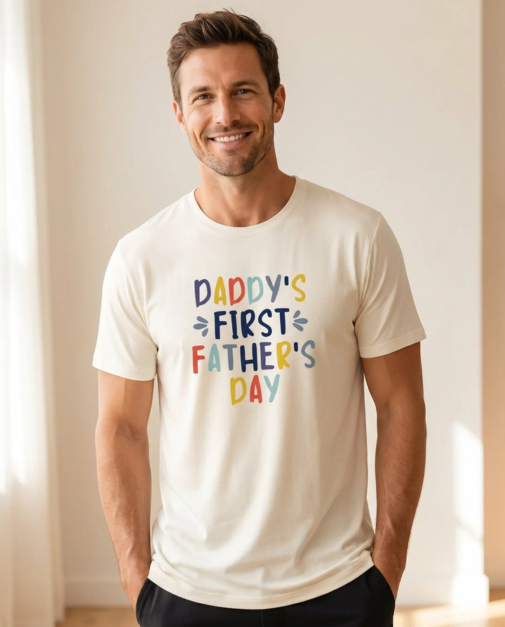 Daddy's First Father's Day Bamboo Men T-Shirt