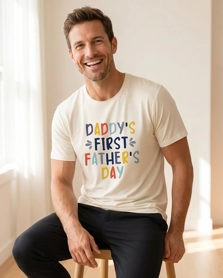 Daddy's First Father's Day Bamboo Men T-Shirt