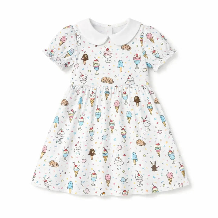 Cute Ice Cream Dessert Bamboo Peter Pan Collar Dress
