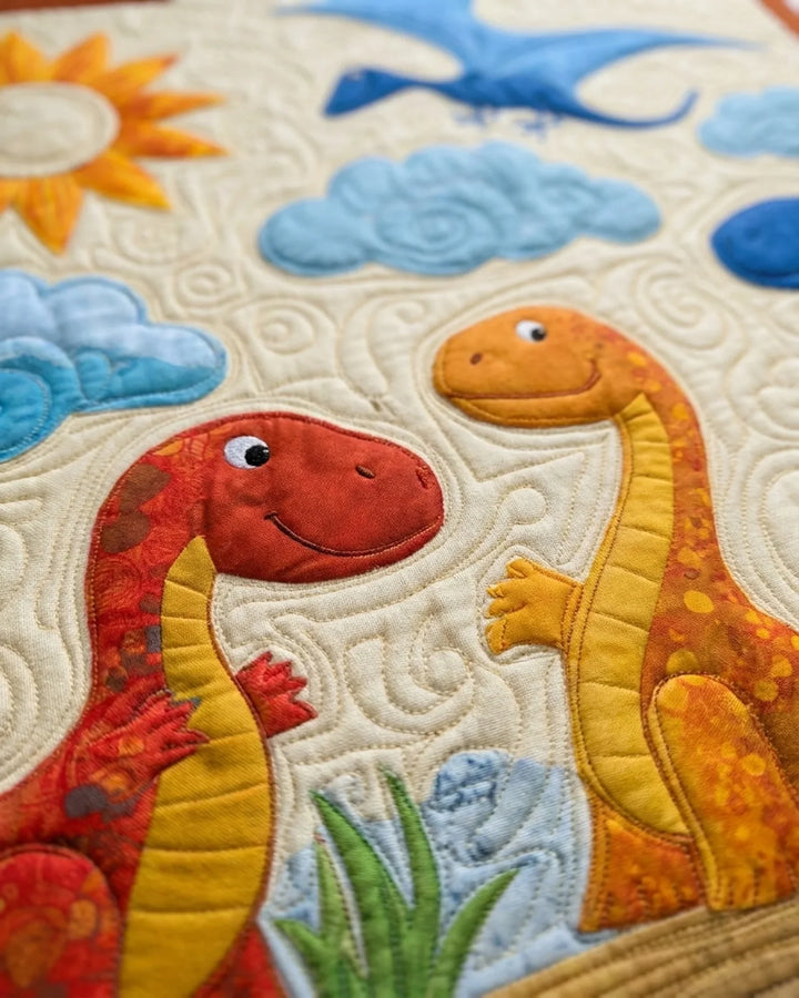 Dinosaur Friends Bamboo Quilt Blanket