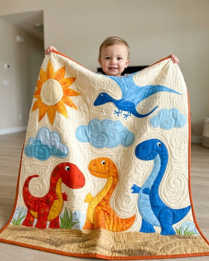 Dinosaur Friends Bamboo Quilt Blanket