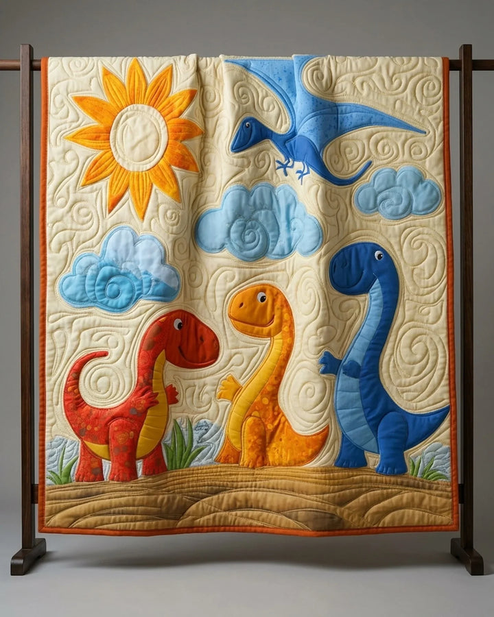 Dinosaur Friends Bamboo Quilt Blanket