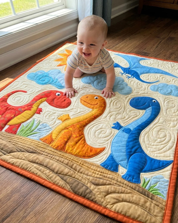 Dinosaur Friends Bamboo Quilt Blanket