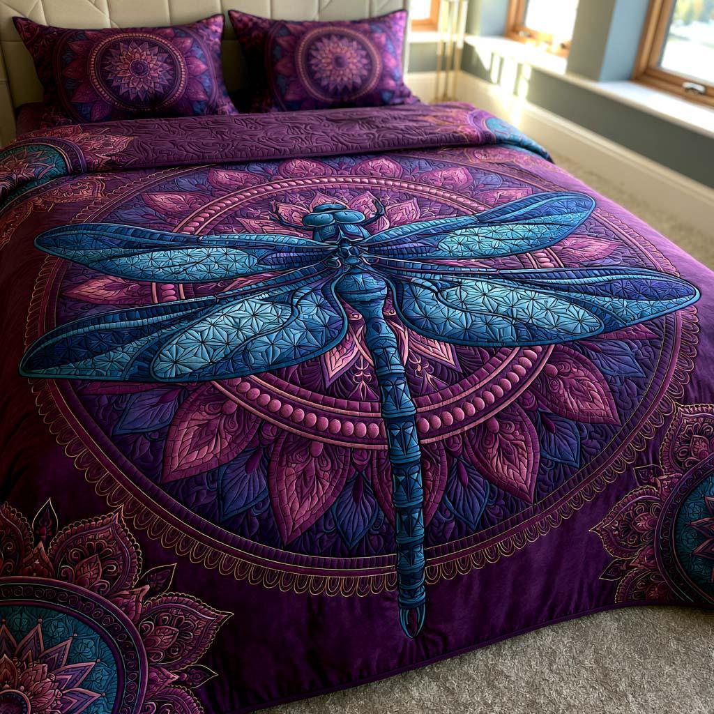 Dragonfly Bloom Story Bamboo Quilt Bedding Set